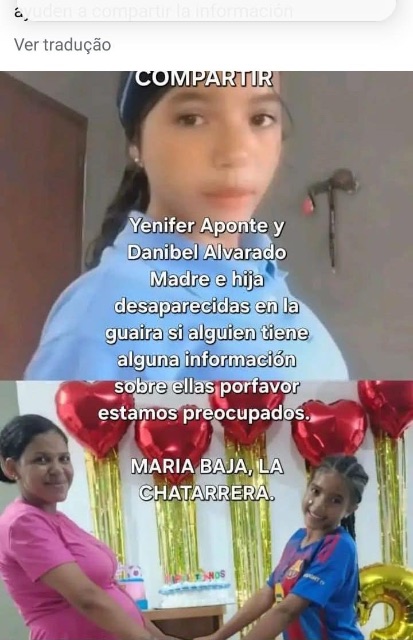 Foto de Jennifer aponte y su hija Danibel Alvarado